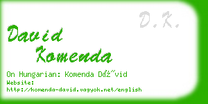 david komenda business card